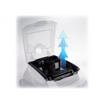 Filtro accesible desde la parte superior con tapa transparente