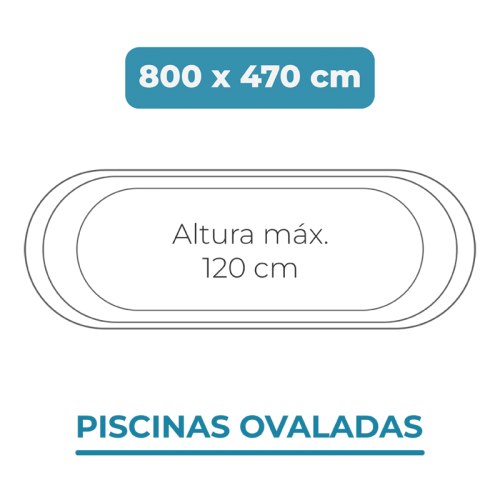 Liner 800x470x120 Piscinas Ovaladas