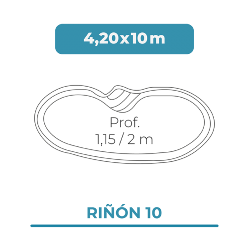 Cobertura piscina 4,20X10 Riñón 10