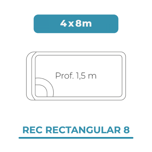 Cobertura piscina 4X8 Rec Rectangular 8