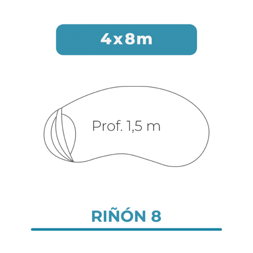 Cobertura piscina 4X8 Riñón 8