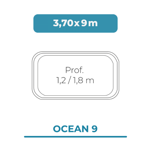 Cobertura piscina 3,70X9 Ocean 9