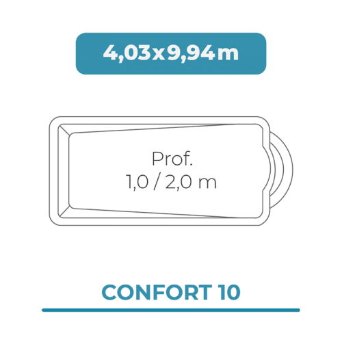 Cobertura piscina 4,03X9,94 Confort 10