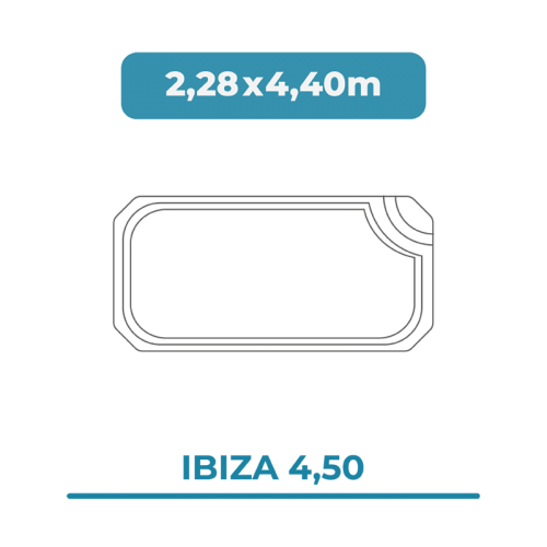 Cobertura piscina 2,28X4,40 Ibiza 4,50
