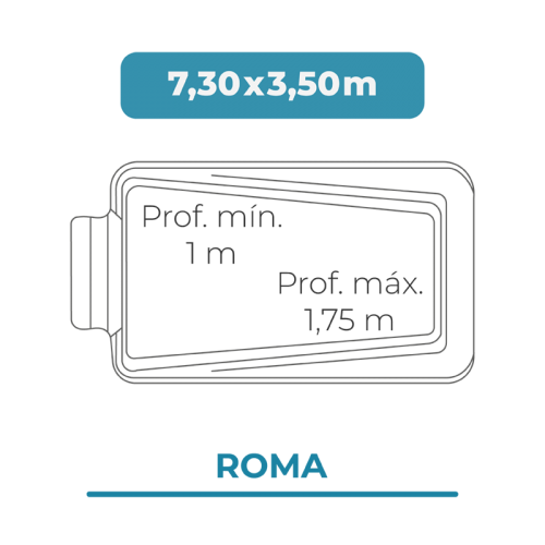 Cobertura piscina 7,30 X 3,50 Roma