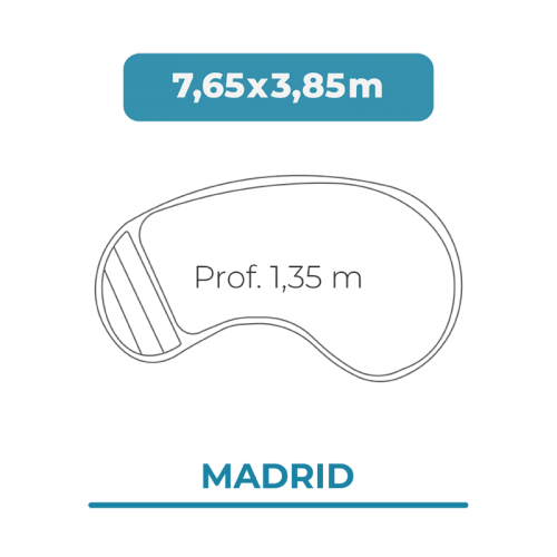 Cobertura piscina 7,65 X 3,85 Madrid