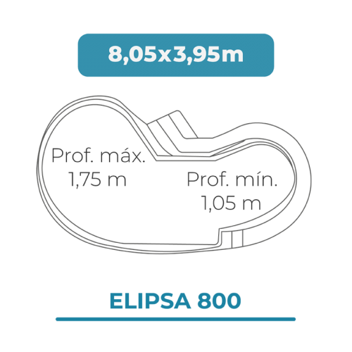 Cobertura piscina 8,05 X 3,95 Elipsa 800