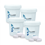Cloro piscina de 5 acciones sin cobre | Pack 4 uds
