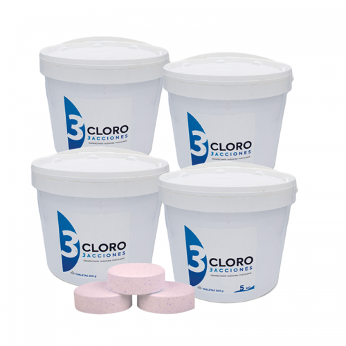 Cloro 3 Ações | Pack 4 uds