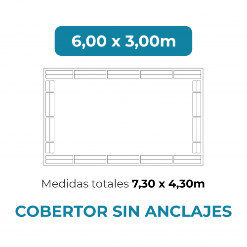 Cobertor sin anclaje 6x3