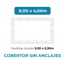 Cobertor sin anclajes 8x4