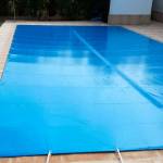 Cobertor piscina invierno con malla de drenaje de PVC